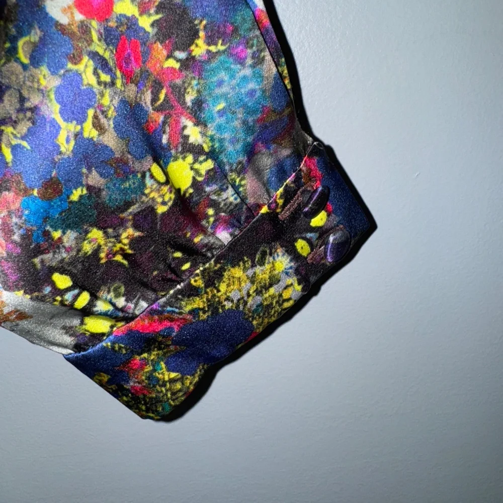 EUC Erdem Floral Silk Sheath Long Sleeve Dress Size 14 US - Picture 5 of 10